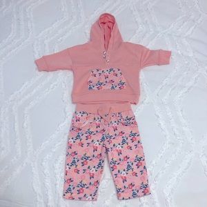 Peach color 2 peace set for baby girl (0-3m)